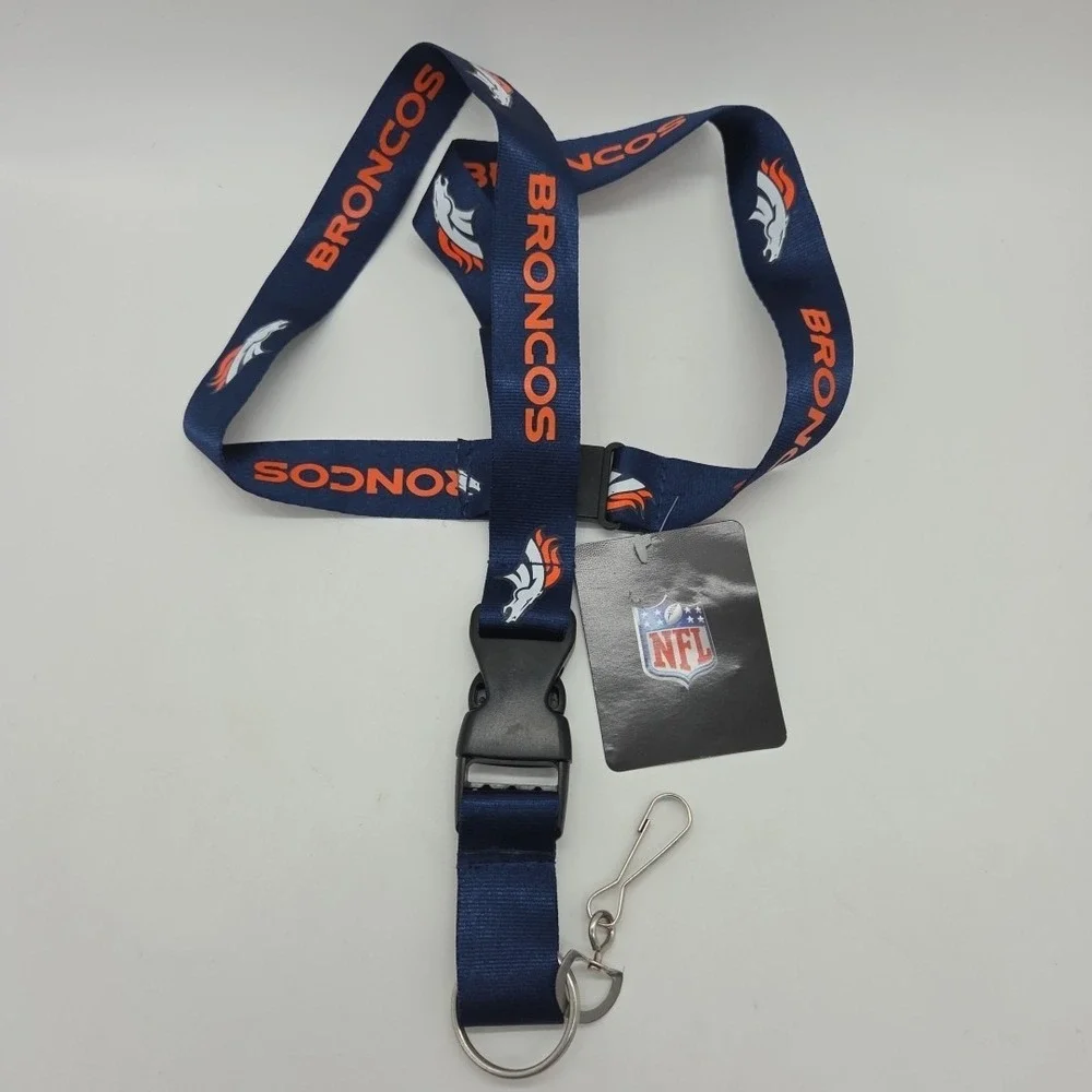NEW Denver Broncos NFL Lanyard With Detachable Key Chain Ring 22